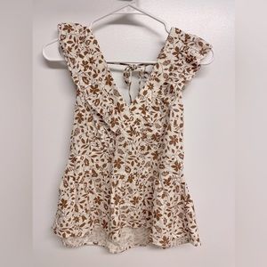 NWOT Linen Ruffle Top